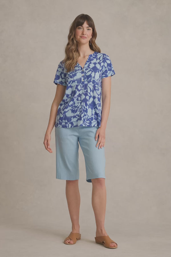 NOTCH NECK T-SHIRT - SEASIDE FLORAL