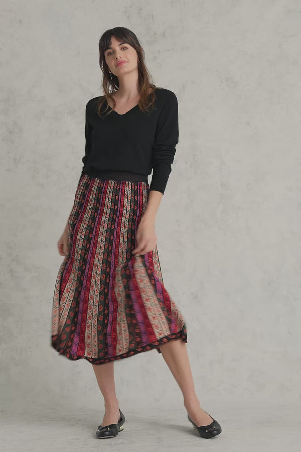 Folk Jacquard Knit Skirt