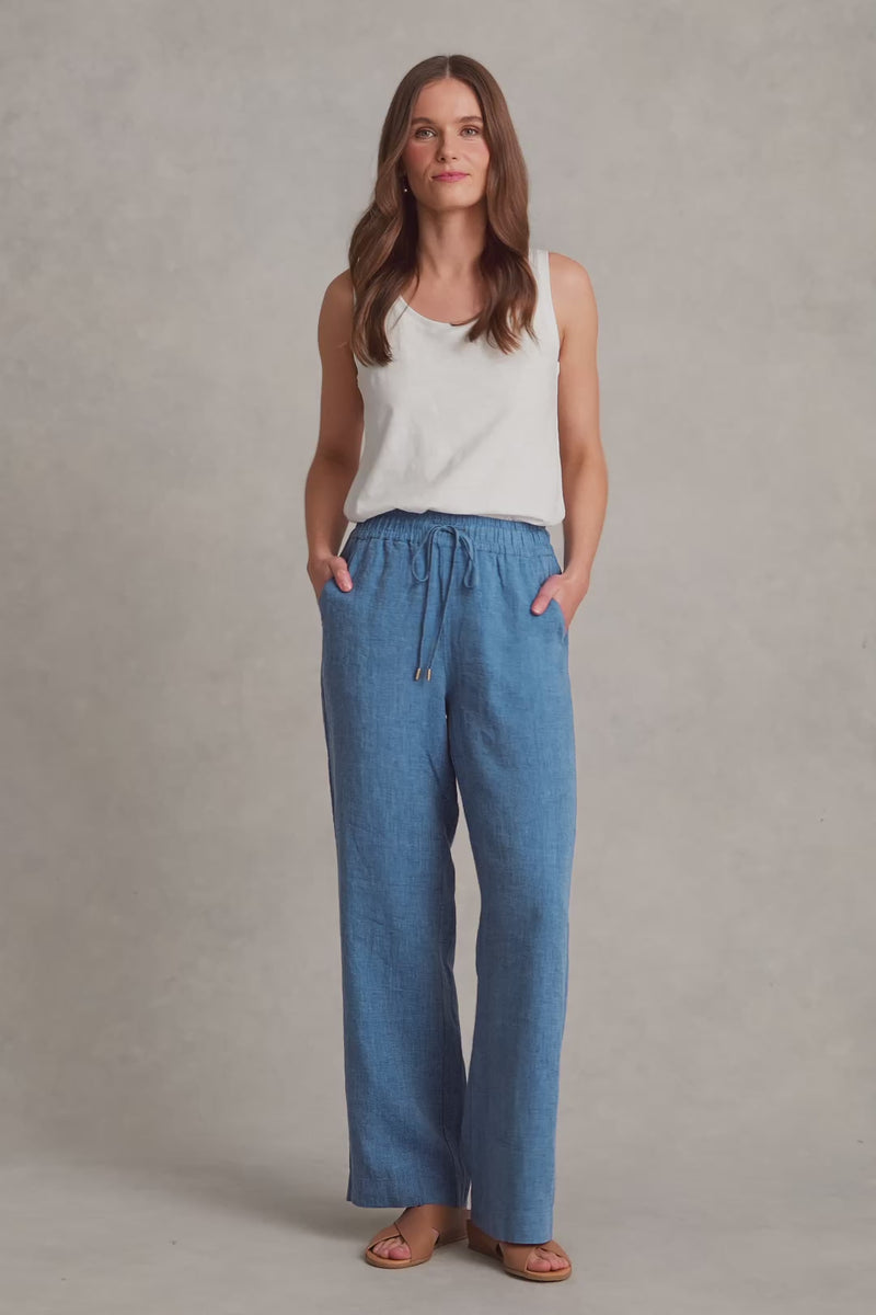 Wide Leg Full Length Pant – Denim Chambray