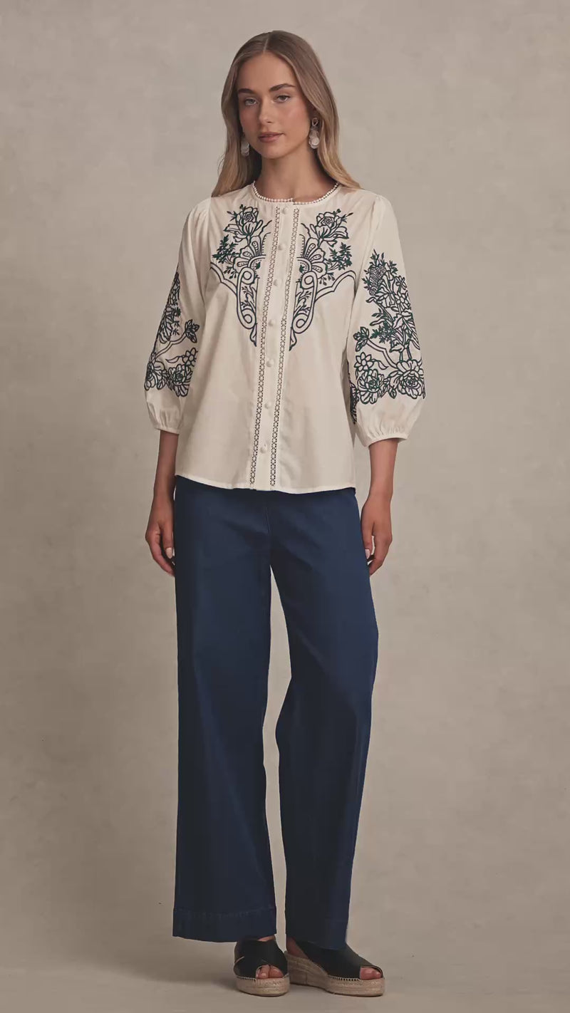 Embroidered Shirt - White