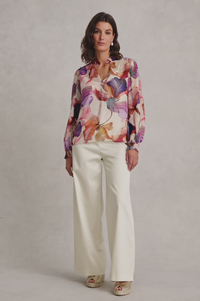 Georgette Floral Blouse – Impasto Floral Print