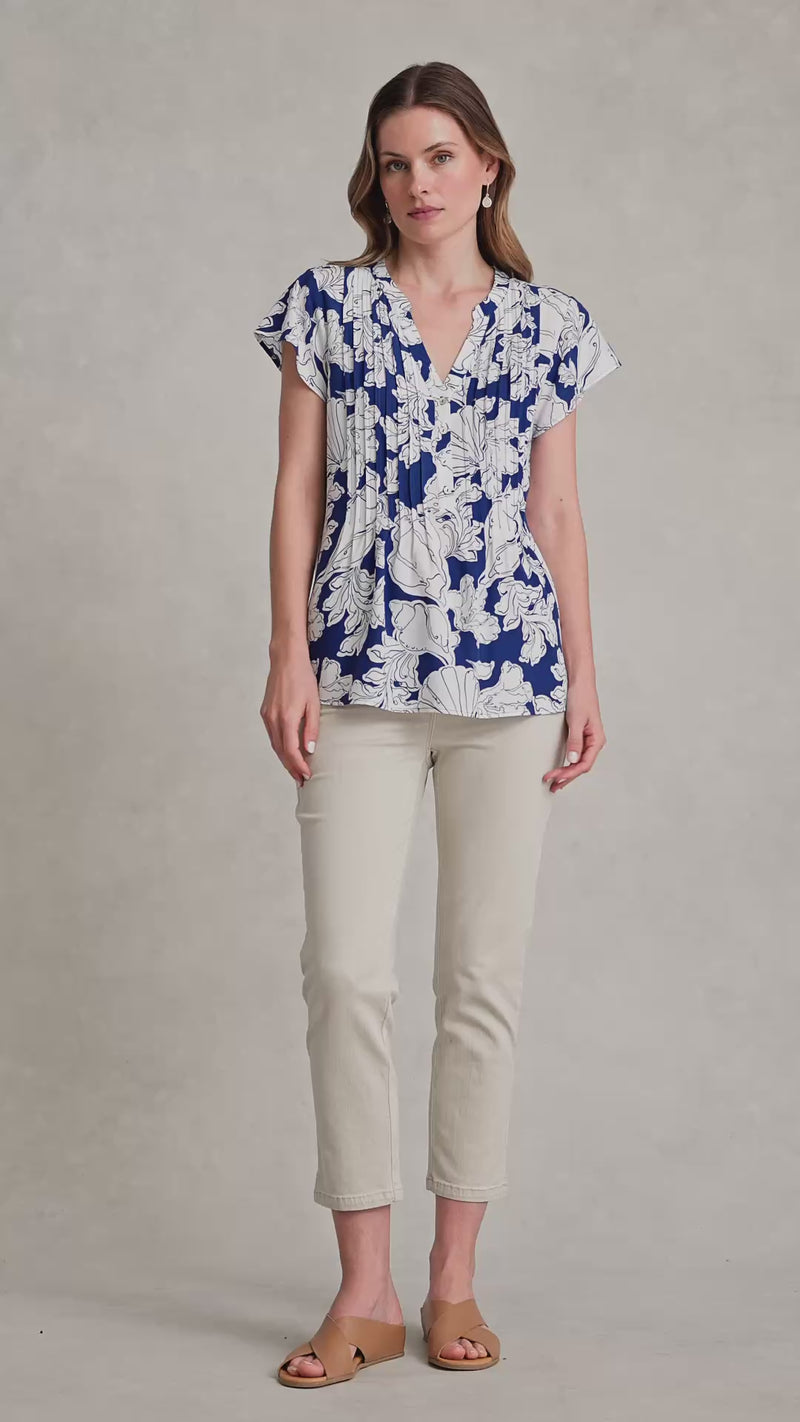 Lightweight Print Blouse - Sea Shells Print