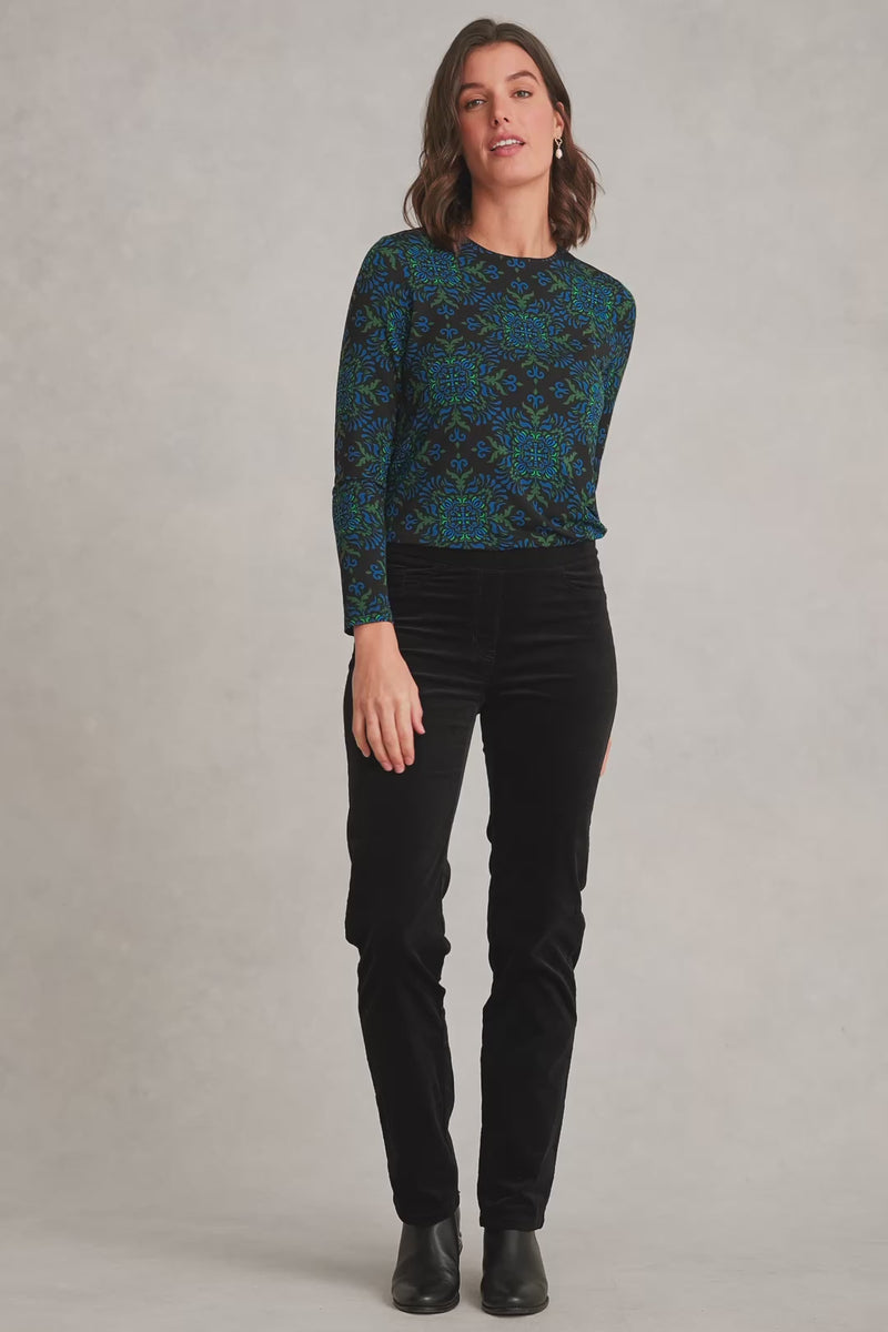 Long Sleeve Crew Neck Top - La Boheme Print