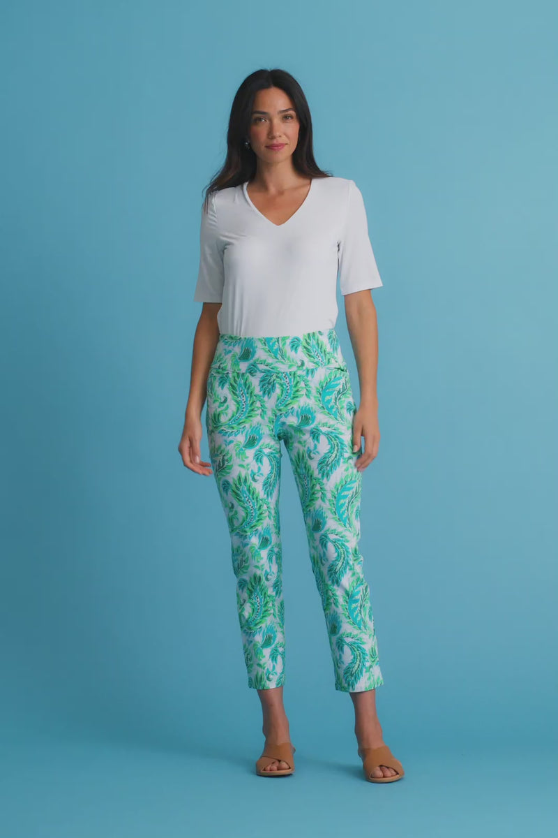 Lightweight Print Pant - Unfurling Fern Print