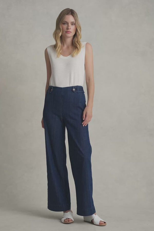 WIDE LEG JEANS - MID BLUE DENIM