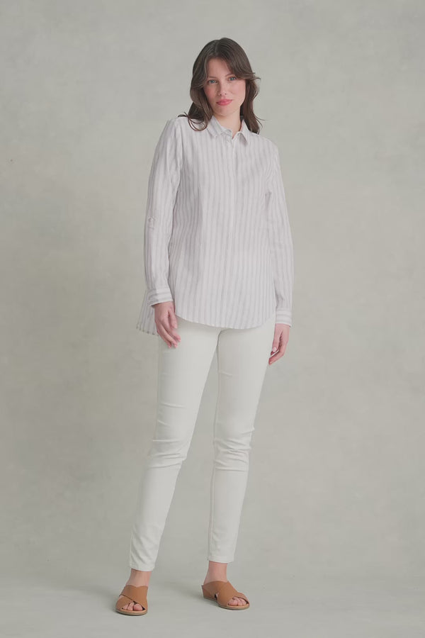 Stripe Side Button Shirt