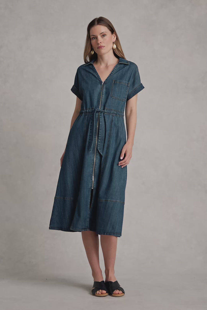Denim Shirt Dress - Mid Denim Blue