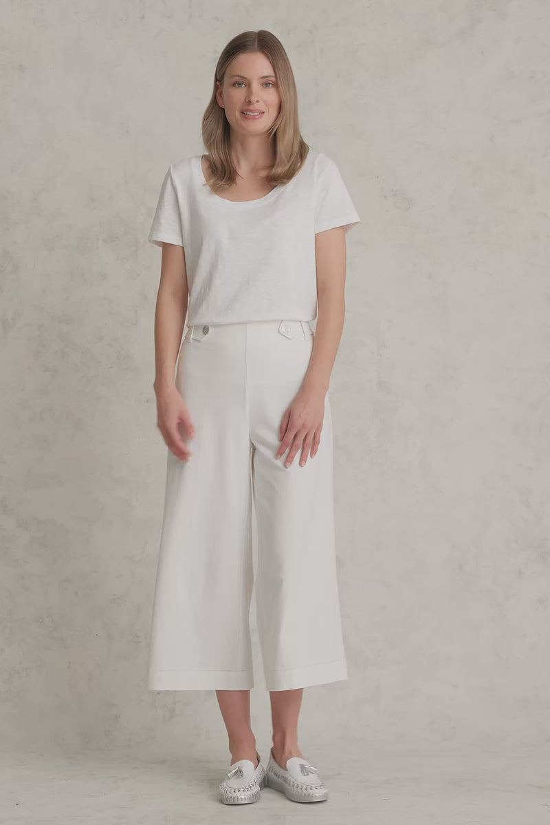 Linen Culotte - White