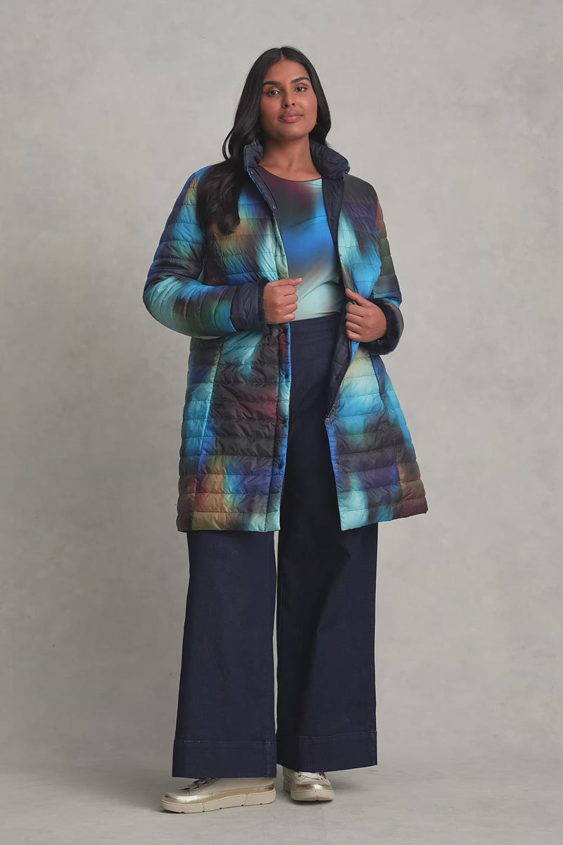 Reversible Longline Puffer - Ombre Print