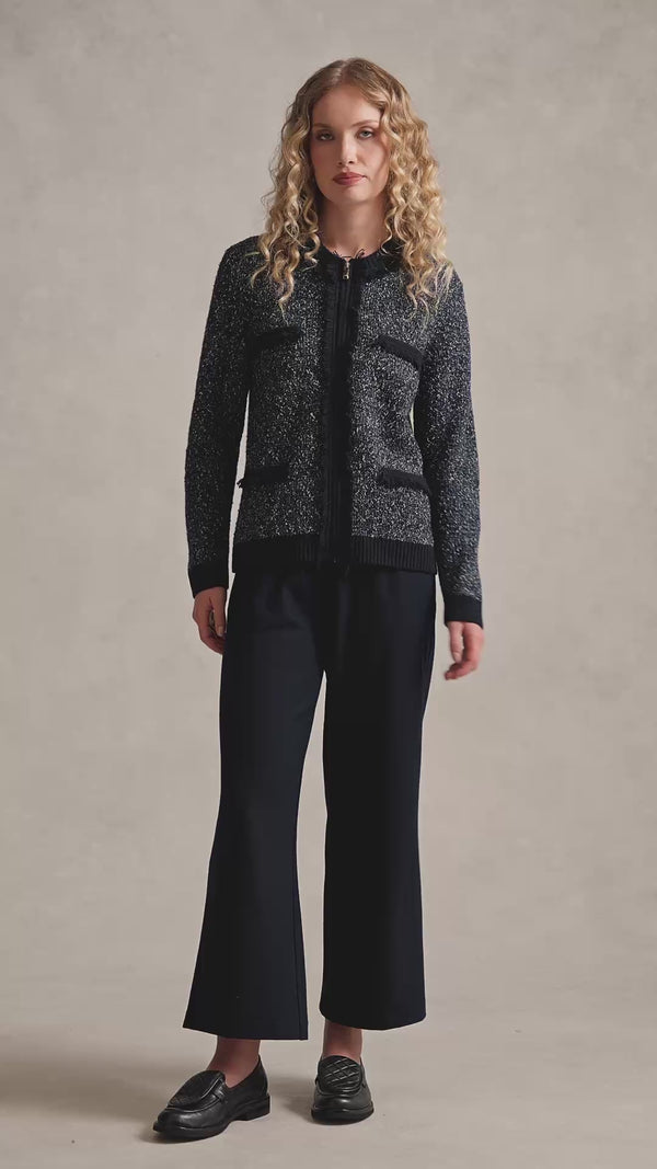 Textured Knit Jacket - Blue Multi