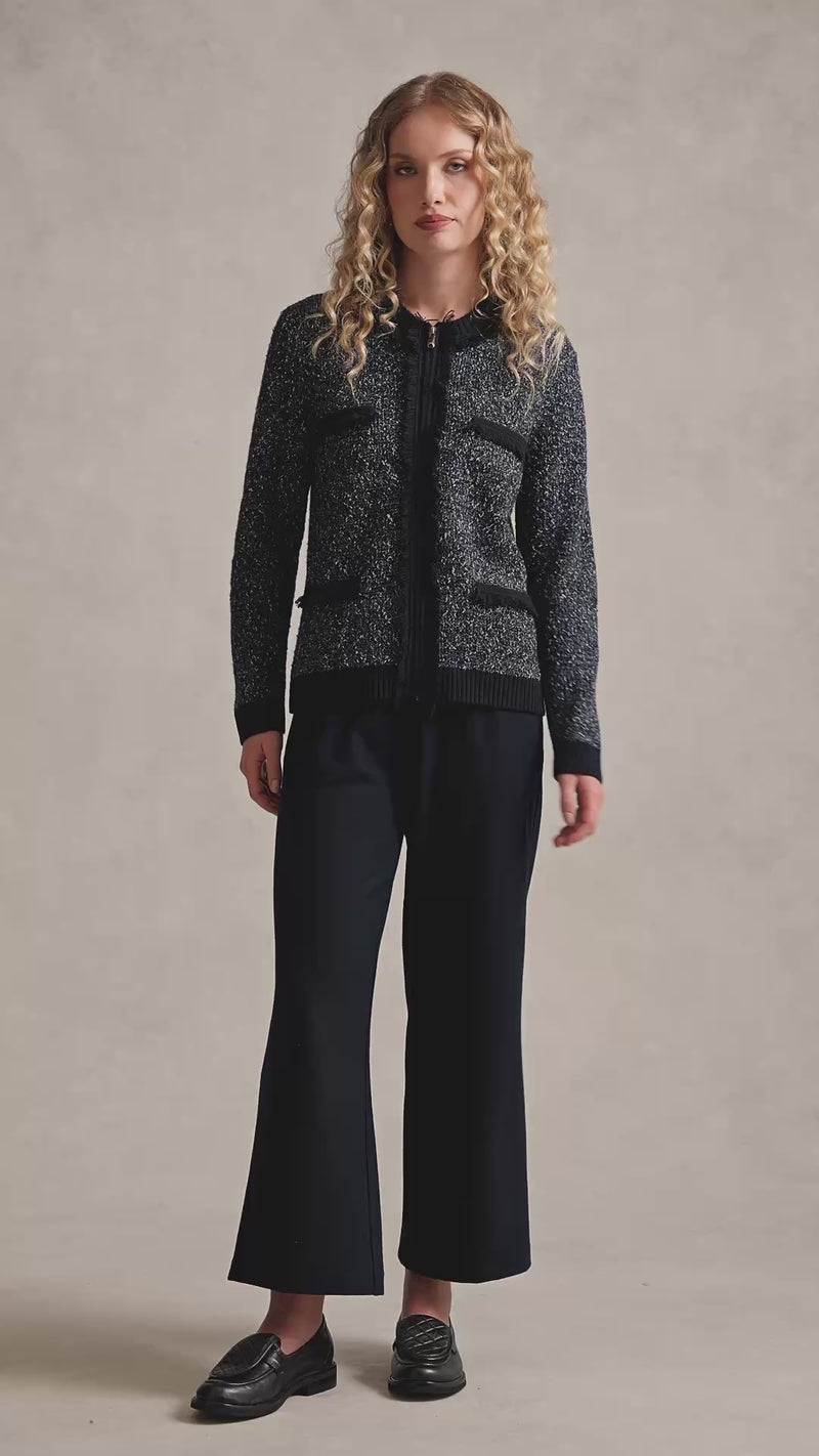 Textured Knit Jacket - Blue Multi