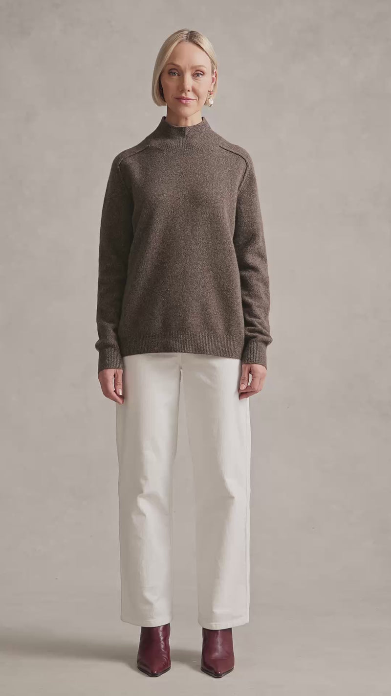 Brushed Merino Jumper - Coconut Marle