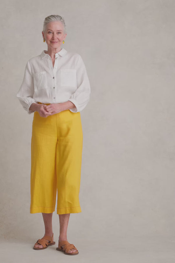 Linen Culotte - Mustard