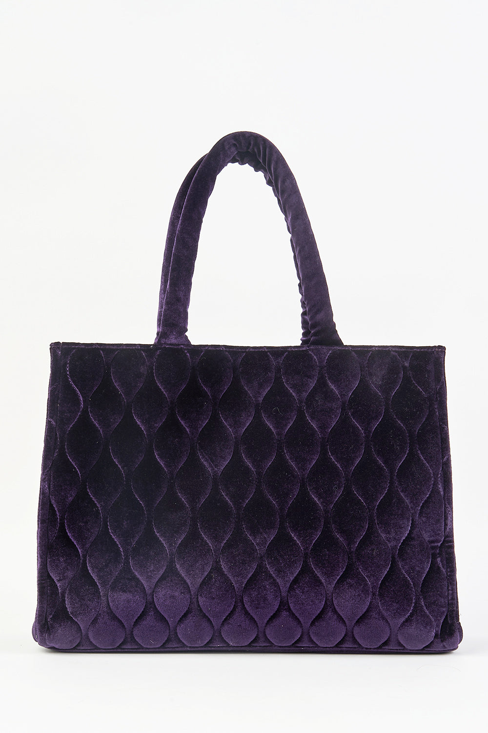 Quilted Velvet Tote Blue Illusion