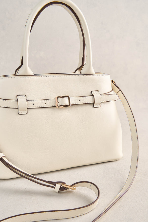Buckle Detail Tote - Cream