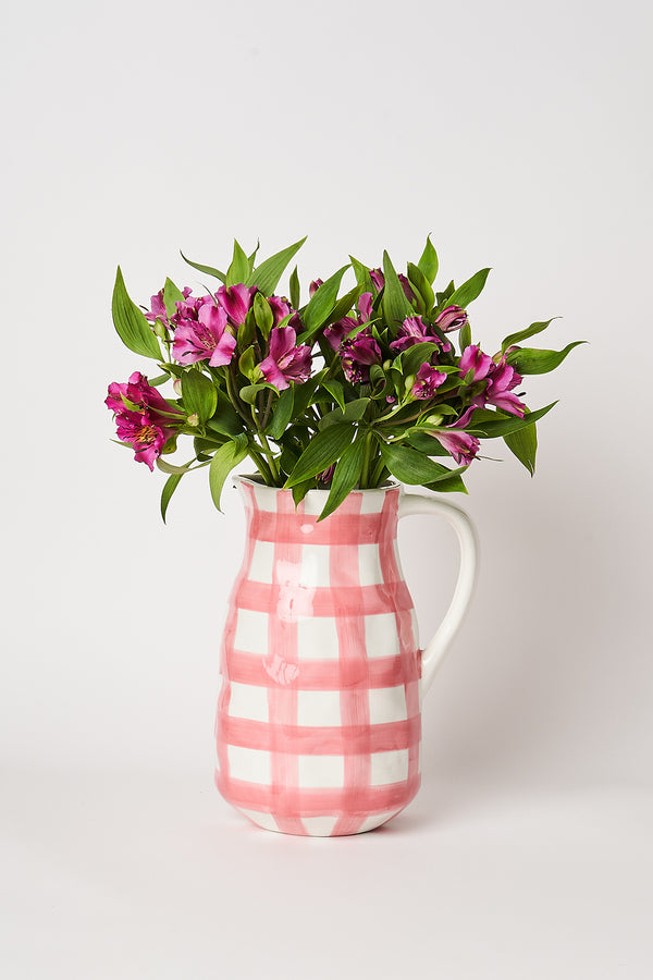Rose Gingham Vase