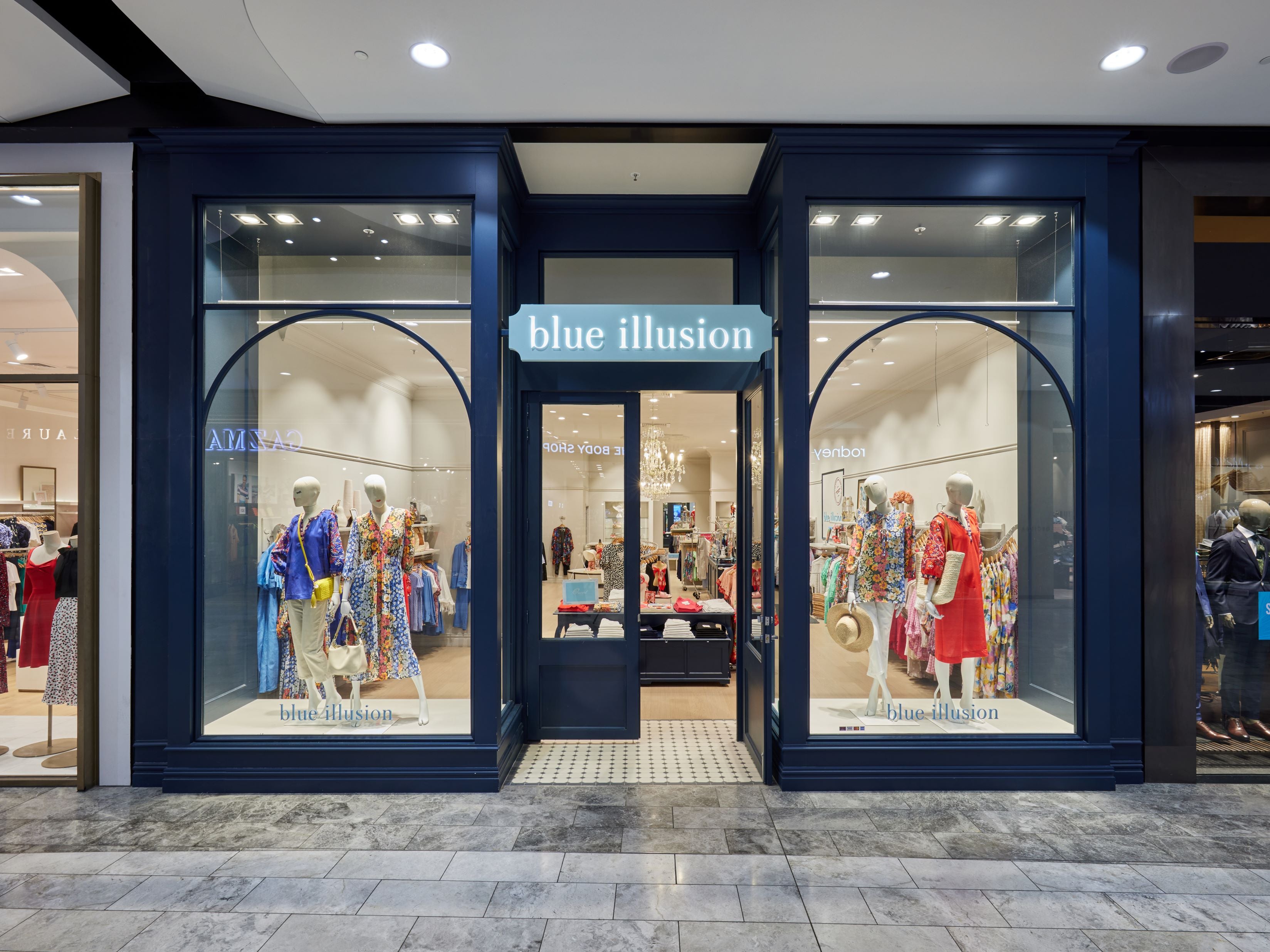 Blue illusion outlet clothing