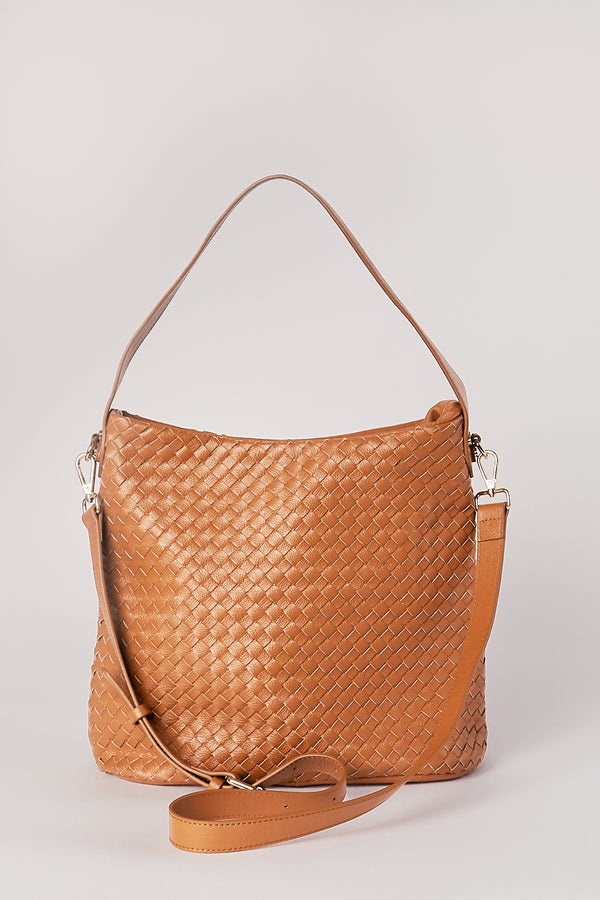 Woven Leather Hobo Bag